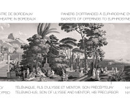 Panoramatapete Landschaft des Telemachos auf der Insel der Kalypso, monochrom. 1818
