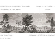 Papier peint panoramique Vues d'Italie monochrome . 1823