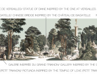 Papier peint panoramique Jardin Anglais patiné . 1800-1804