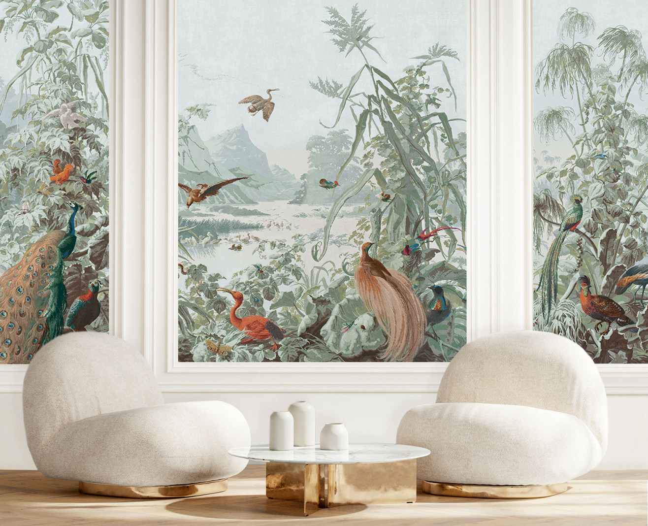 Panoramic wallpaper Brazil patinated . 1862