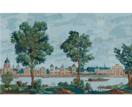 Papier peint panoramique Monuments de Paris polychrome . 1812