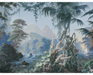 Panoramic wallpaper Eden forest blue . 1861