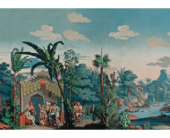 Panoramic wallpaper The Incas polychrome . 1818