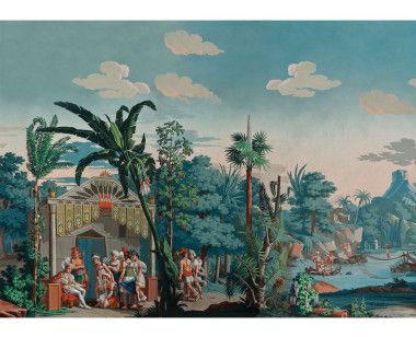 Panoramic wallpaper The Incas polychrome . 1818