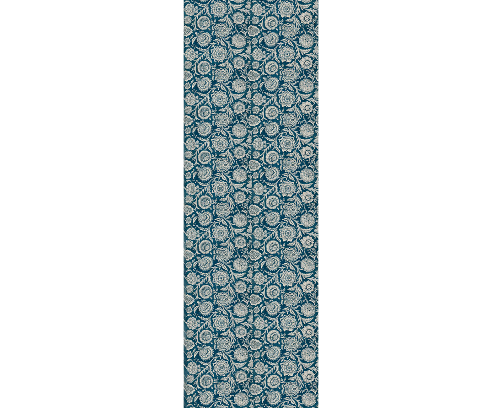 Papier Peint Dominote Pivoines Bleu Paon Feuilles Et Fleurs