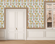 Papier peint dominoté Pavot . 1750