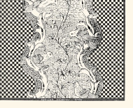 Dominotier-Tafel Schwarz-weißes Schachbrettmuster A3. 1750