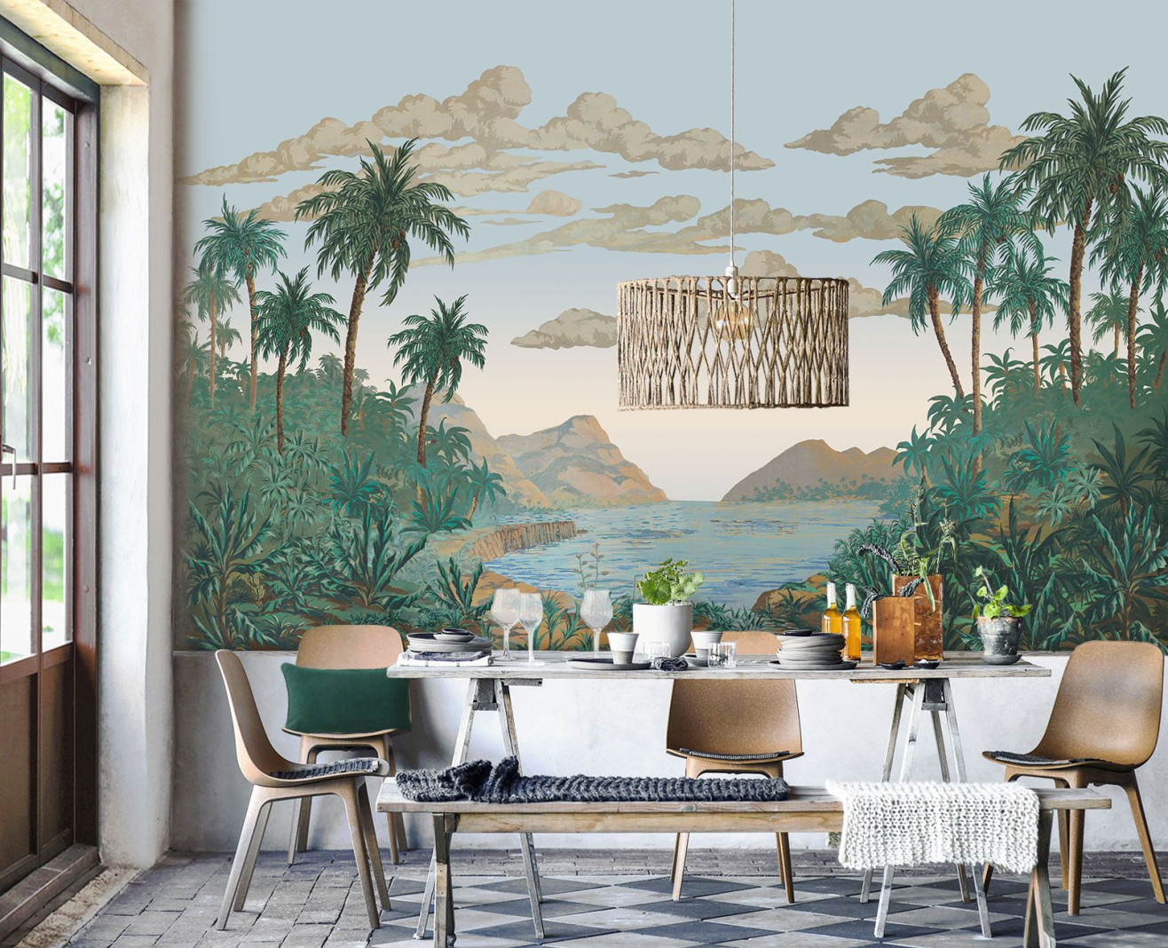 Panoramic wallpaper Imperial Palms . 1810