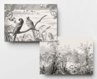 Panoramic wallpaper Brazil monochrome . 1862