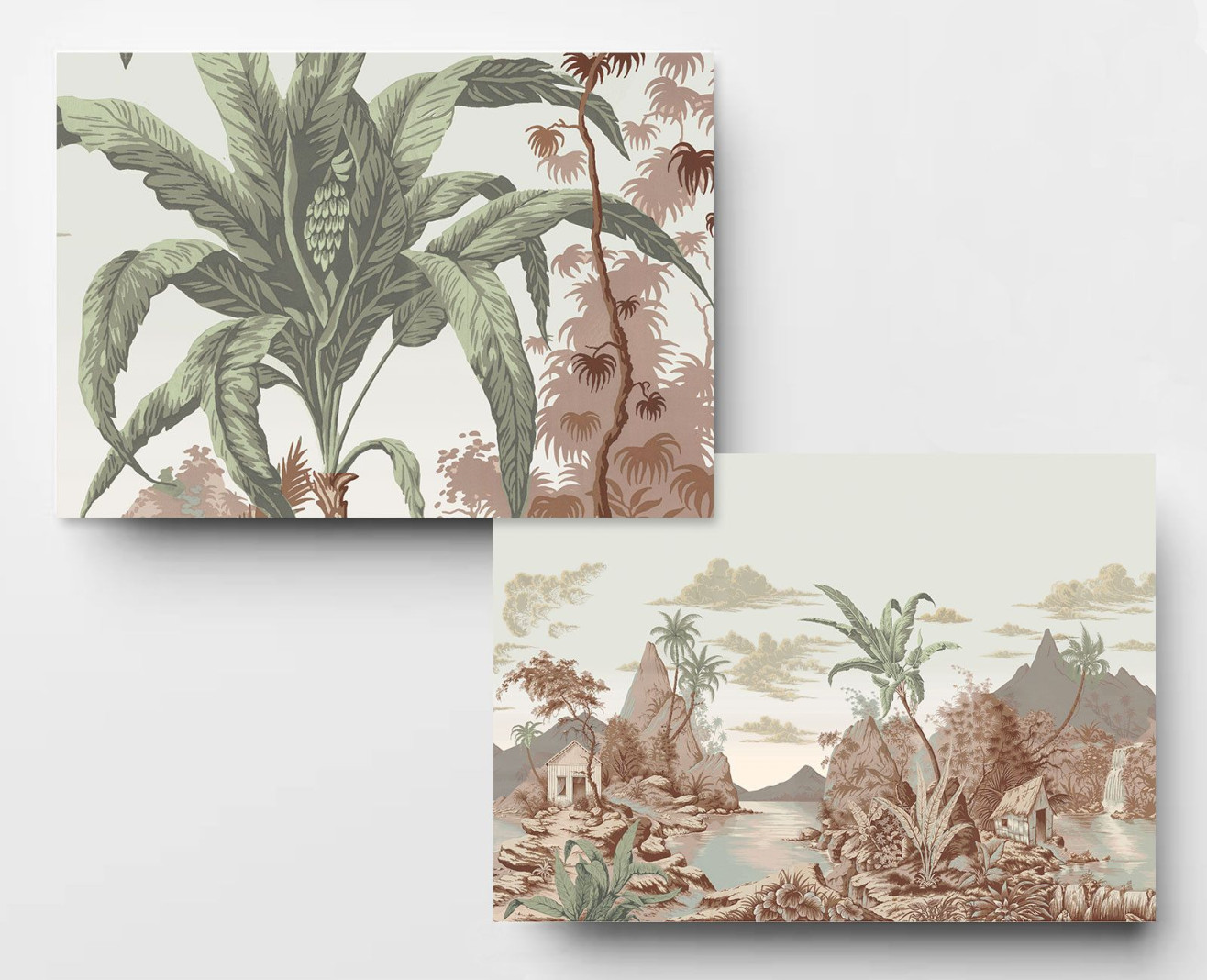 Panoramic wallpaper The west indies polychrome . 1960