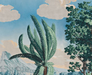 Panoramique Paysage de Télémaque dans l'île de Calypso polychrome . 1818