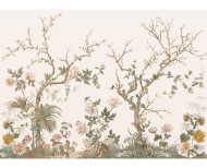 Panoramic wallpaper ivory japanese decor . 1889