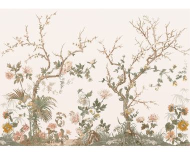 Panoramatapete japanisches elfenbeinfarbenes Dekor. 1889