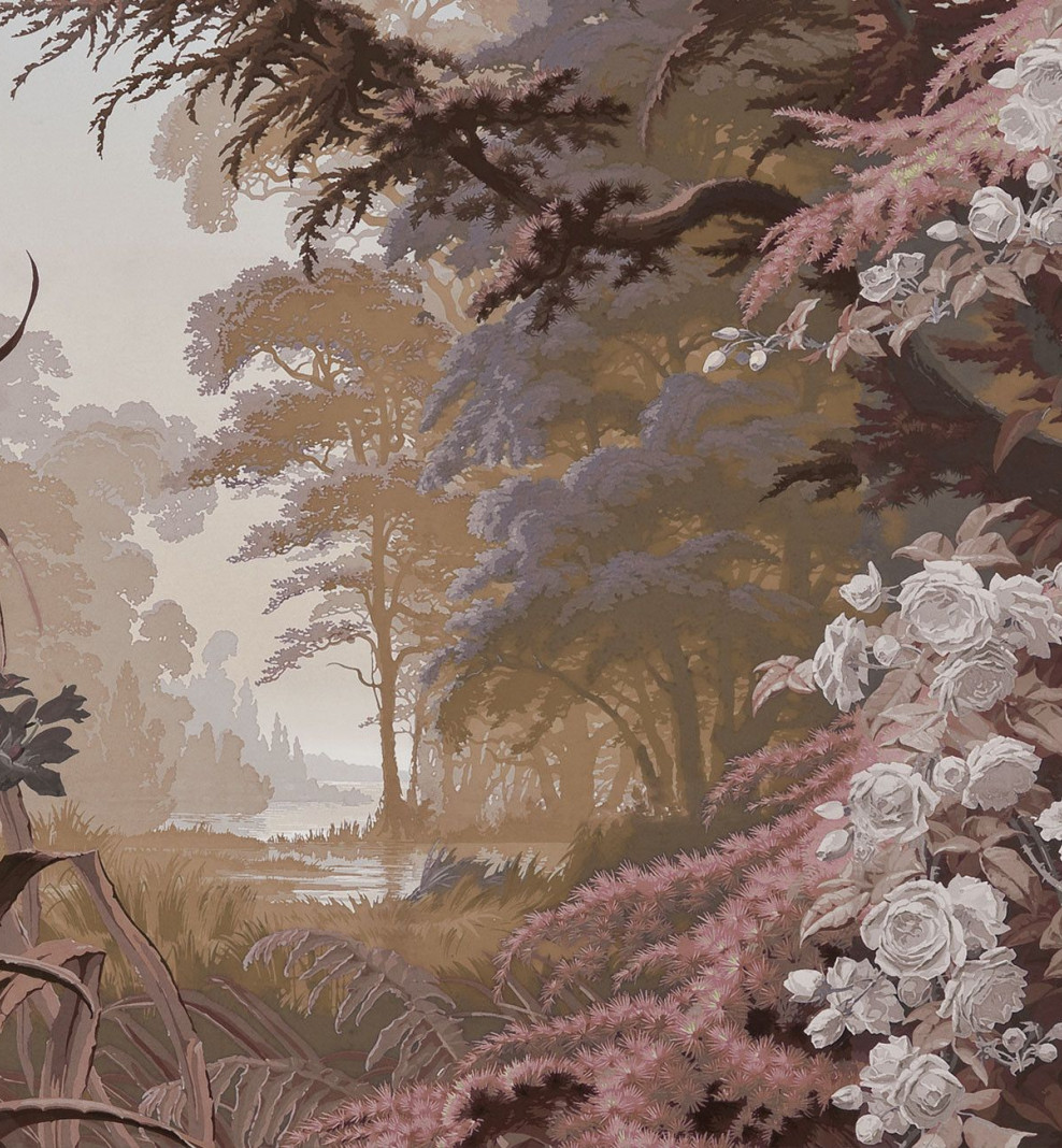 Panoramic wallpaper Eden Sienna color . 1861
