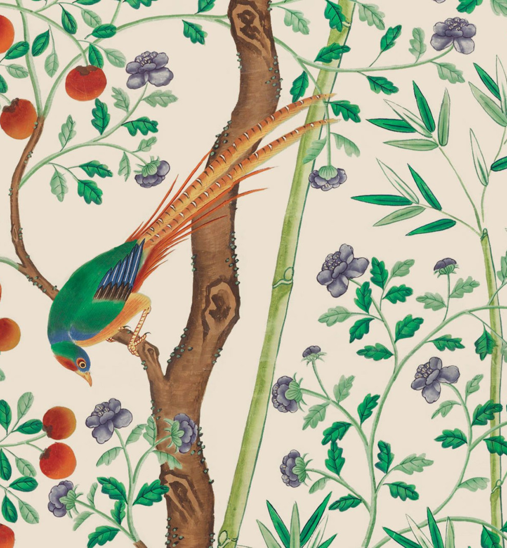 Chinese wallpaper Bamboo cream . 1795–1825