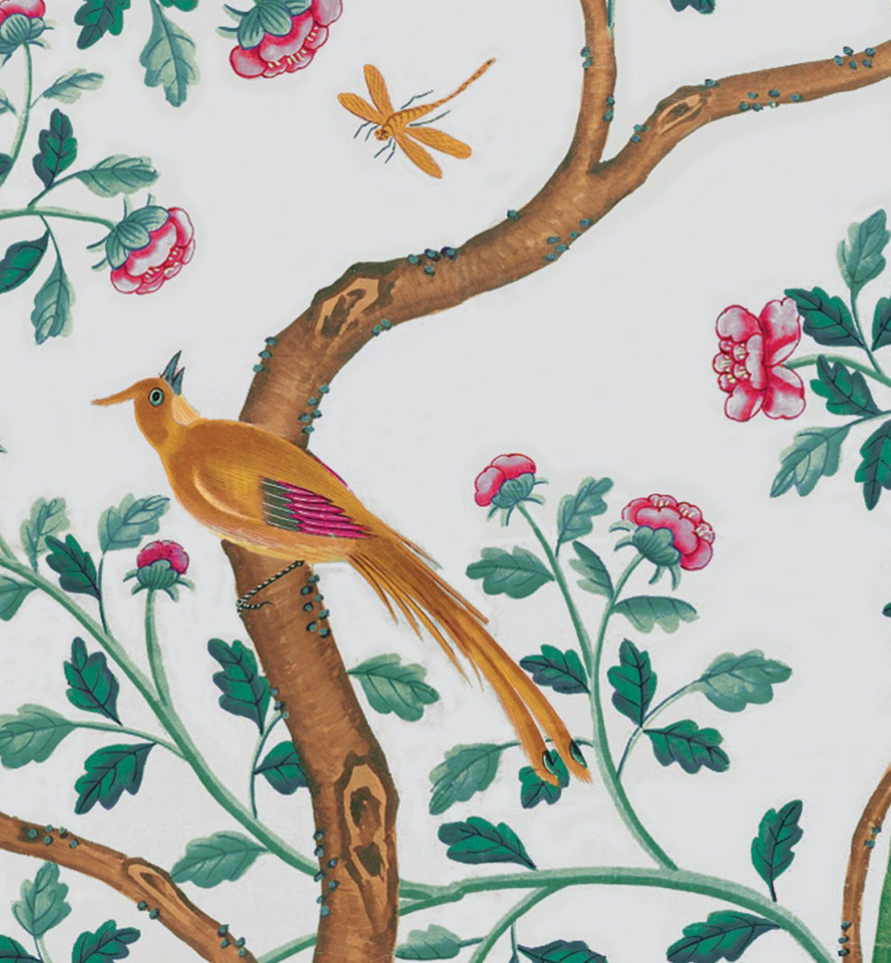 Chinese wallpaper Bamboo pearl grey . 1795–1825