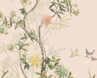 Papier peint chinois Magnolia beige rosé . 1775-1799