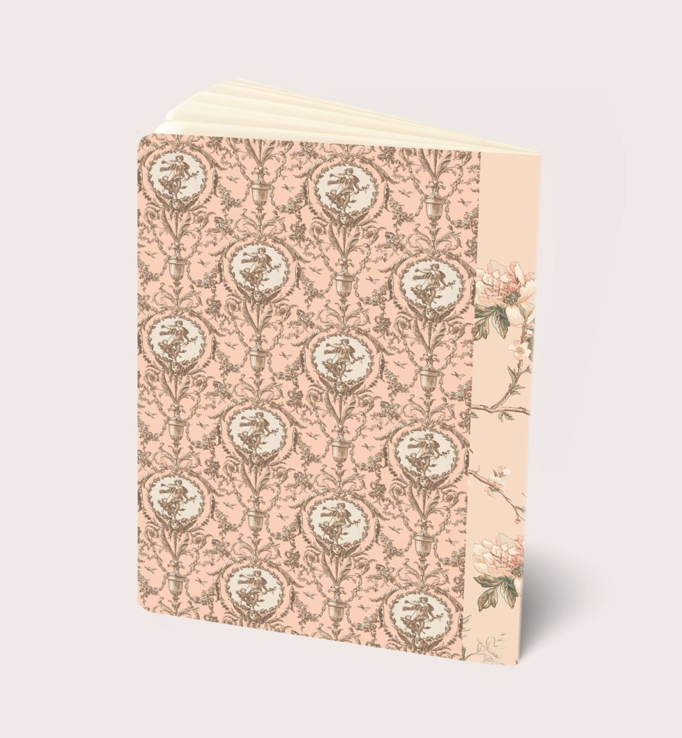 Notebook A5 . Domino paper n°97 blush . 1750
