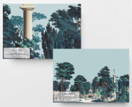 Panoramic wallpaper English garden polychrome . 1800-1804