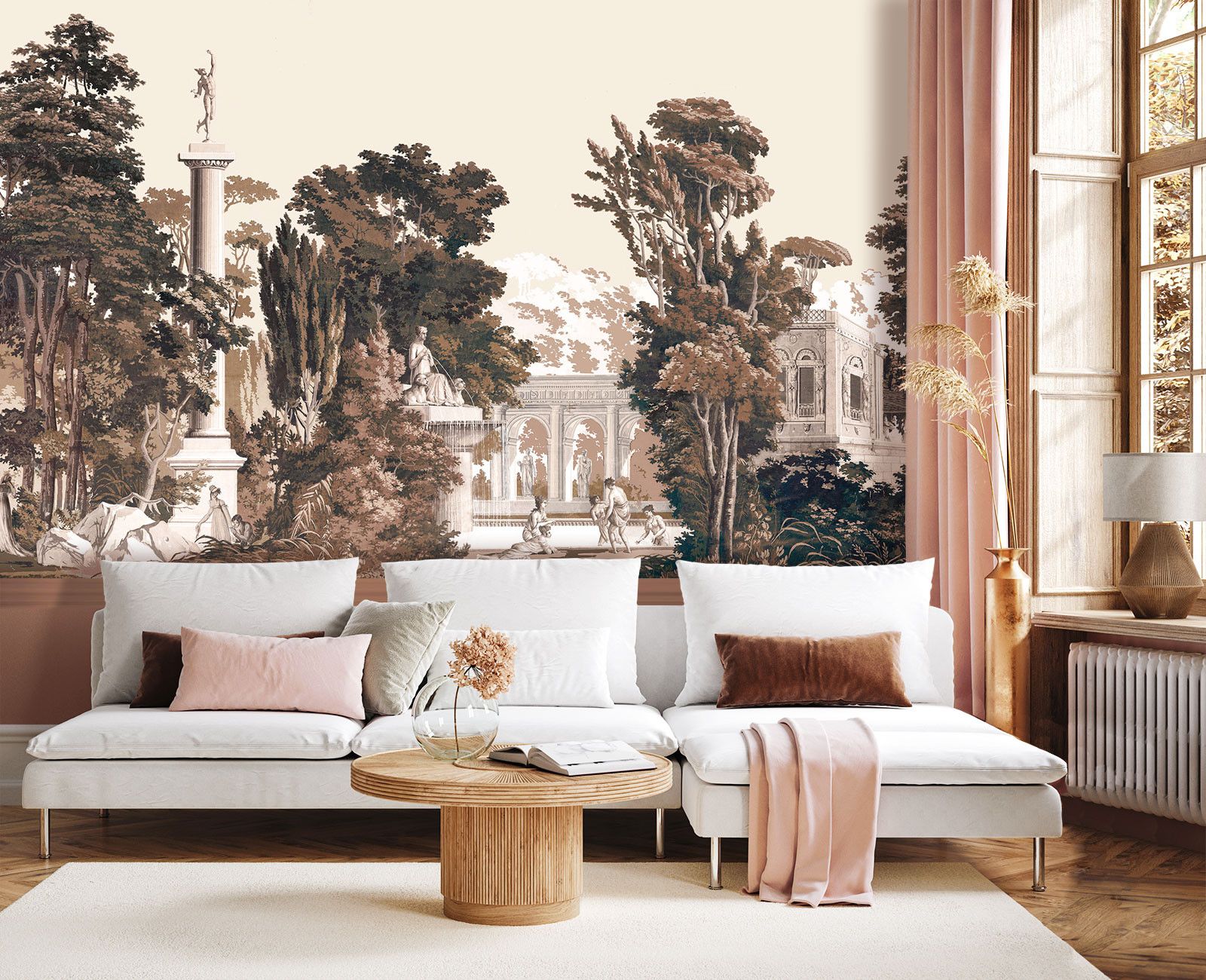 Papier peint panoramique - Jardin Anglais monochrome