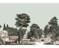 Panoramic wallpaper English garden patinated . 1800-1804