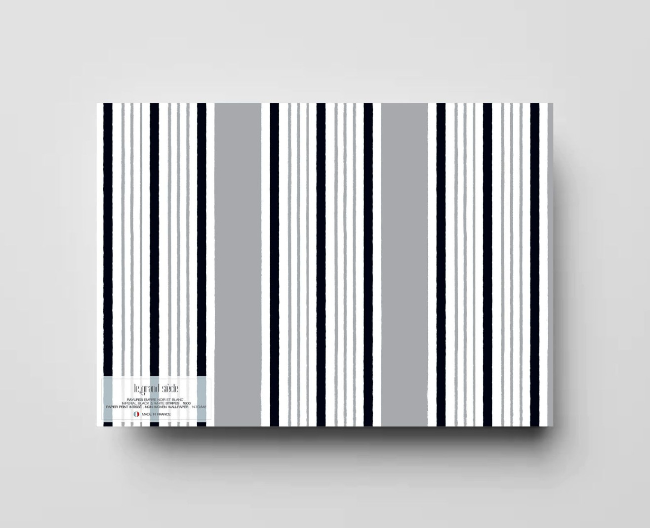 Wallpaper anthracite Imperial stripes . 1800