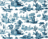 Tapete Blaues Toile de Jouy . 1790-1800