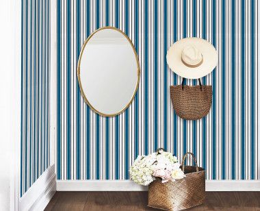 Wallpaper blue Imperial stripes . 1800