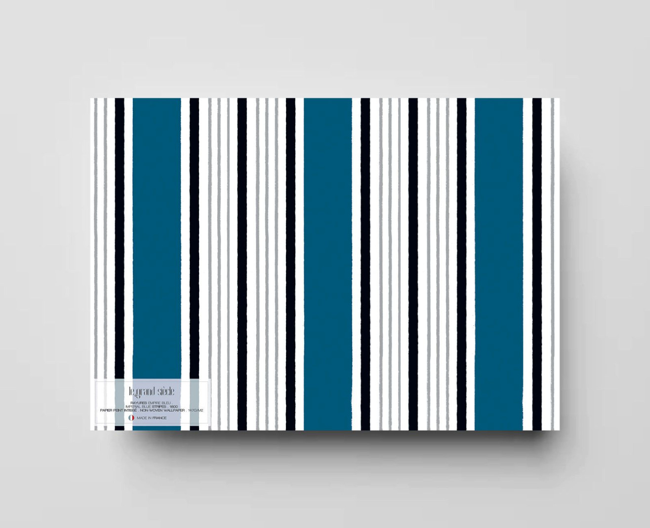 Wallpaper blue Imperial stripes . 1800