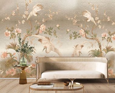 Gold leaf panoramic wallpaper Plum blossoms . 1889