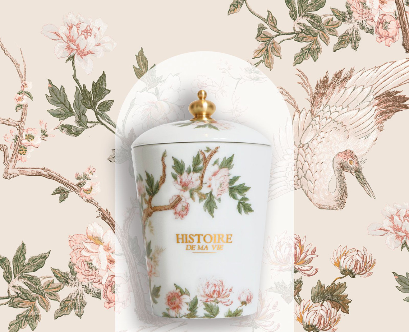 Refillable porcelaine candle Story of my life . 1855