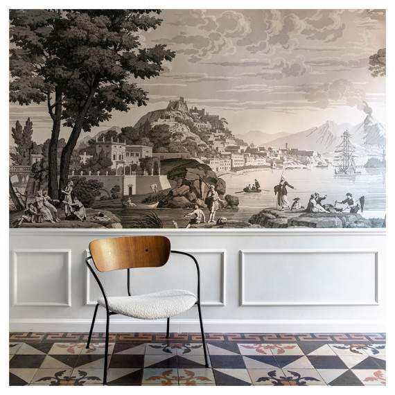 Panoramic wallpaper - Views from Italy monochrome | Landscape and architecture