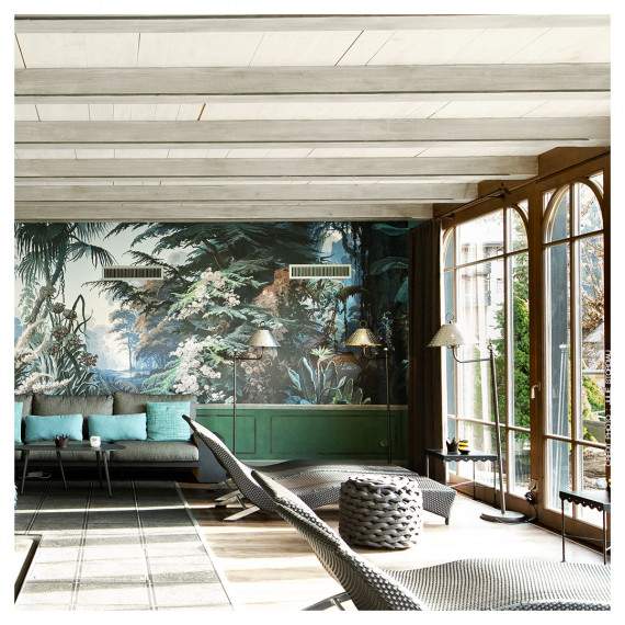 Panoramic wallpaper - Eden forest blue | Luxurious vegetation