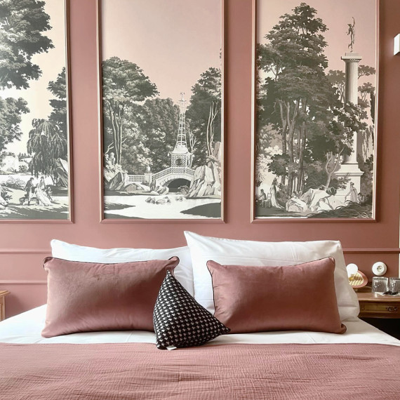 Panoramic wallpaper - English garden monochrome | Genre scenes, architecture and landscapes